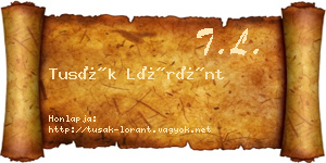 Tusák Lóránt névjegykártya